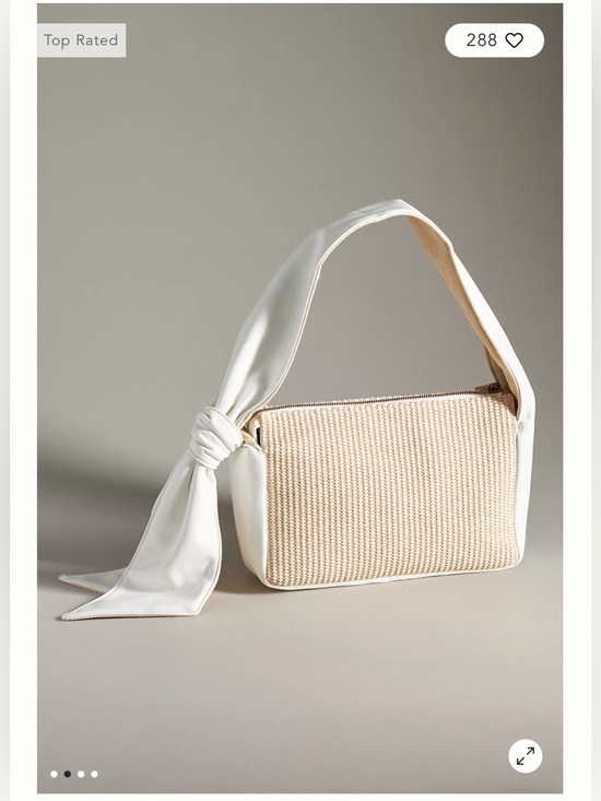 Dolce Vita Handbags - Cream Woven Shoulder Bag with White Knot Strap
